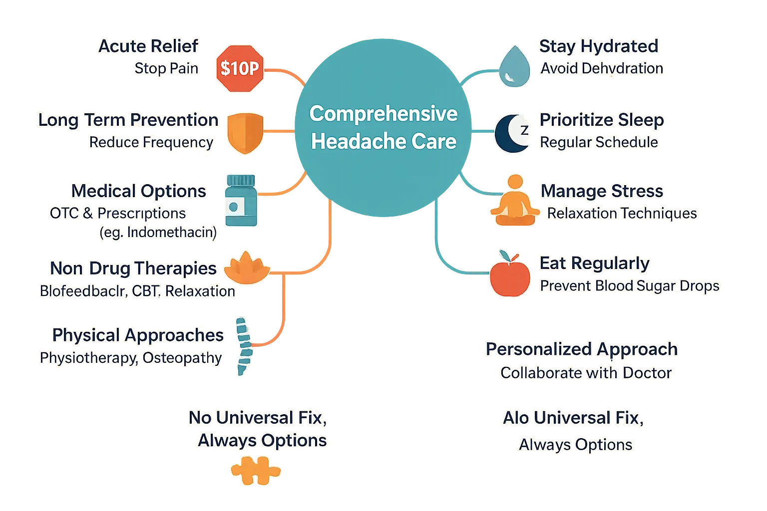 Headache management strategies illustration