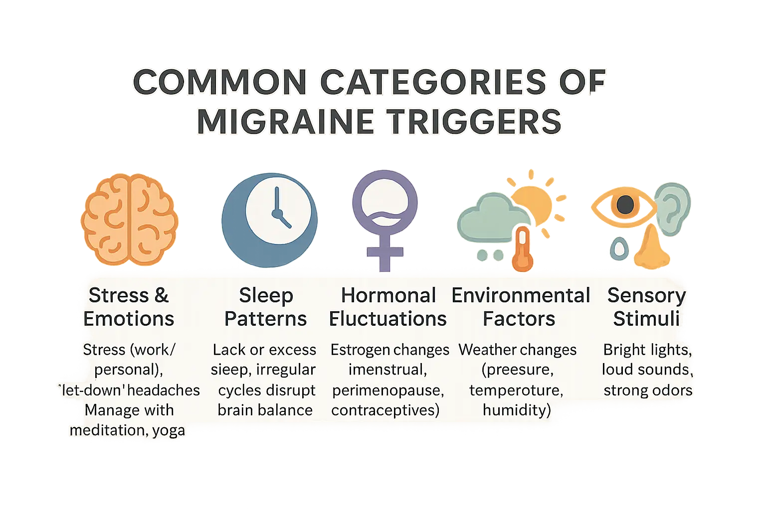 <strong>Common migraine triggers</strong> infographic