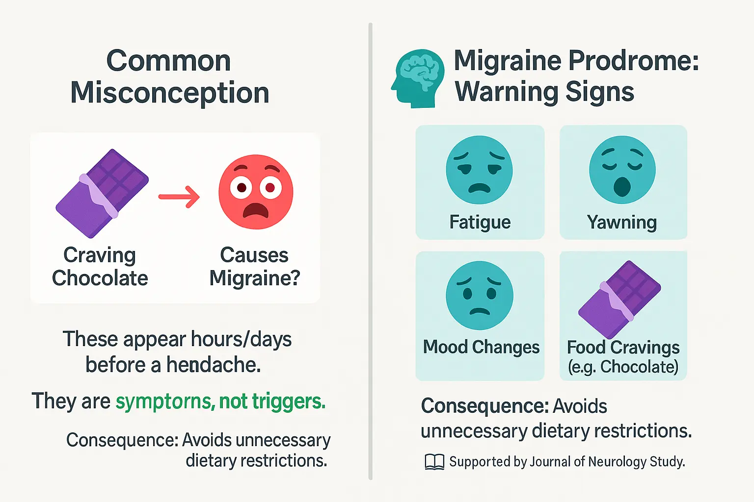 Migraine prodrome phase illustration